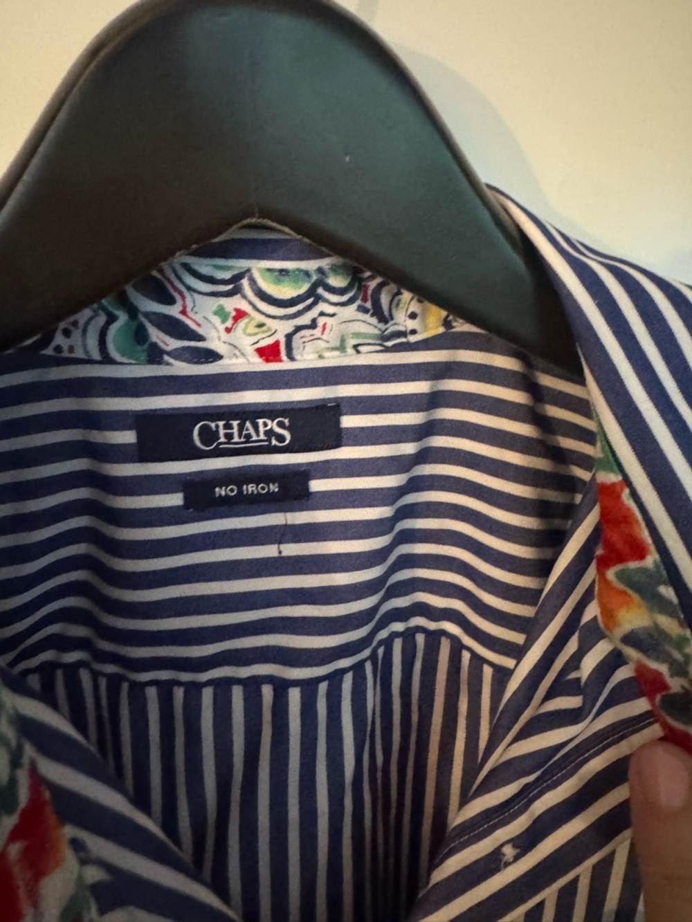 Ralph Lauren (CHAPS) button-down striped shirt w. cuff accents.
XXL (prob a 14) - Picture 6 of 16